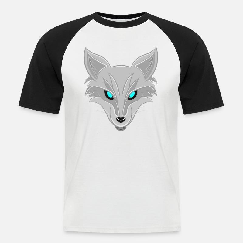 Silberfuchs - Elegantes Tierliebhaber Design - Männer Baseball-T-Shirt - Weiß/Schwarz
