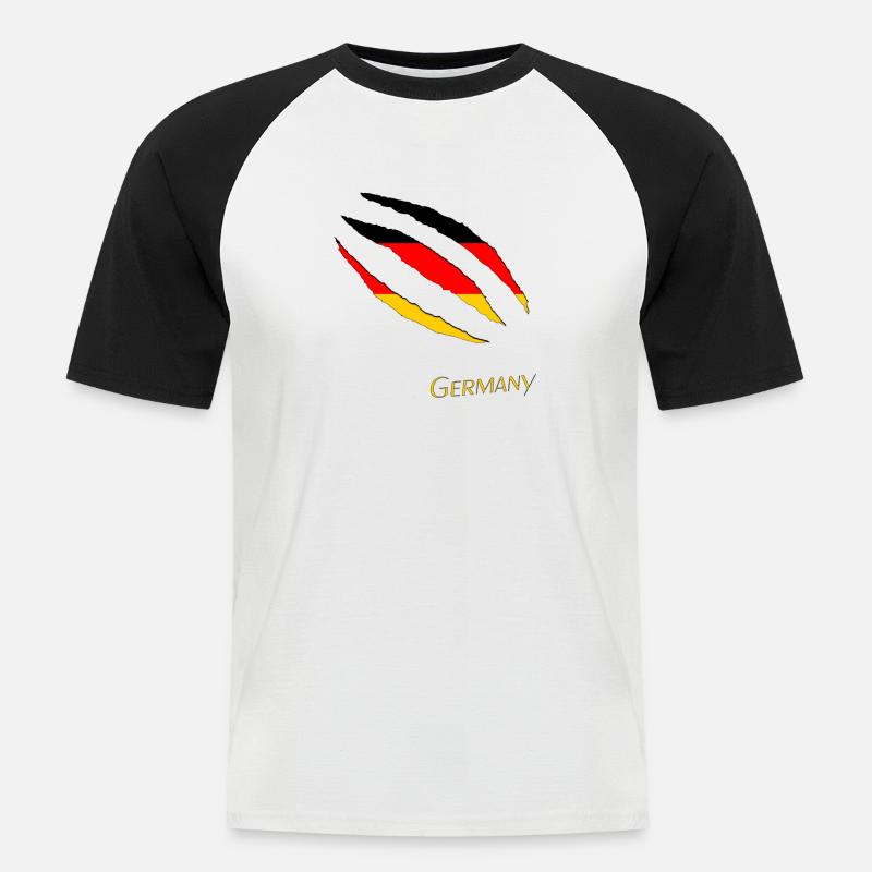 Germany Risse Claws Krallen - Männer Baseball-T-Shirt - Weiß/Schwarz