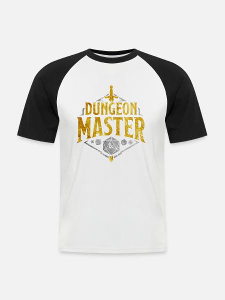 Dungeons And Dragons Dungeon Master Zilver En Goud - Mannen baseballshirt korte mouw - wit/zwart