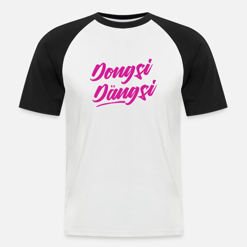 Dongsi Dängsi - Männer Baseball-T-Shirt - Weiß/Schwarz