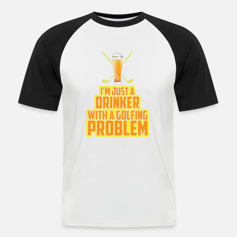Golfing Problem - Männer Baseball-T-Shirt - Weiß/Schwarz