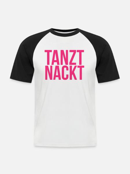 Tanzt Nackt - Männer Baseball-T-Shirt - Weiß/Schwarz