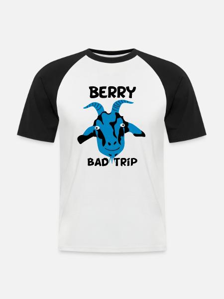Berry Bad Trip - T-shirt baseball manches courtes Homme - blanc/noir