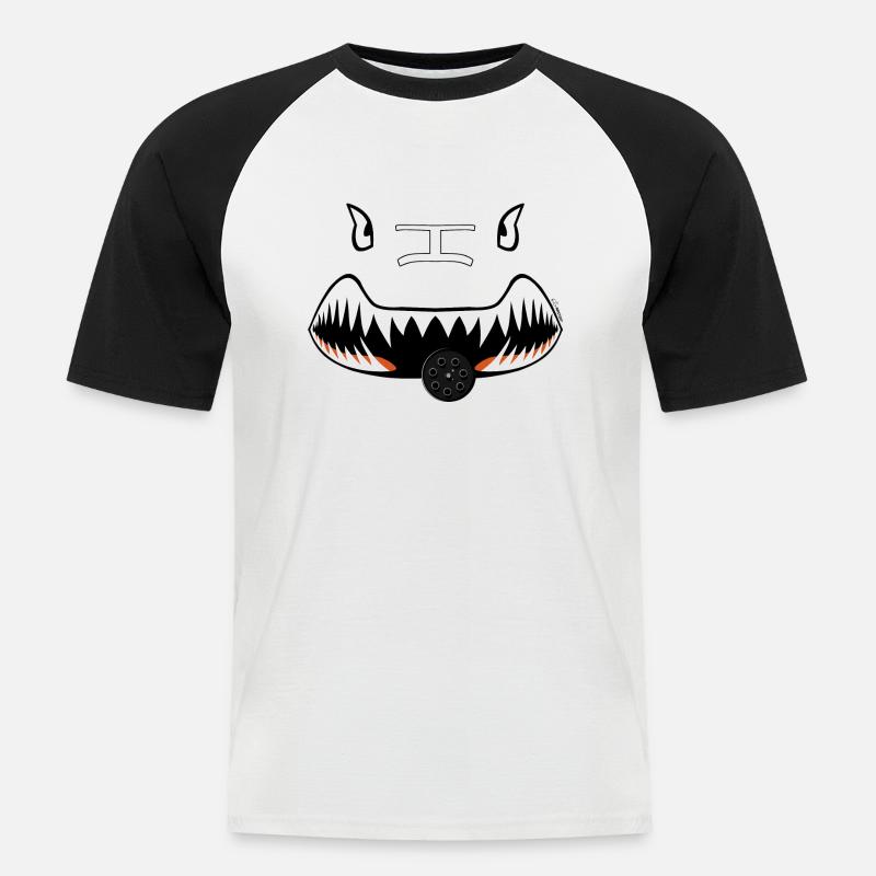 A10 WARTHOG face - AS2012 - Männer Baseball-T-Shirt - Weiß/Schwarz