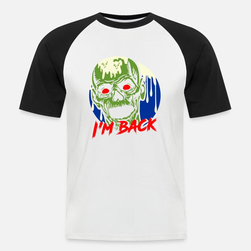 I'm Back! - Männer Baseball-T-Shirt - Weiß/Schwarz