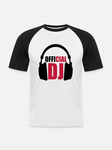 Official DJ - Men's Baseball T-Shirt - white/black