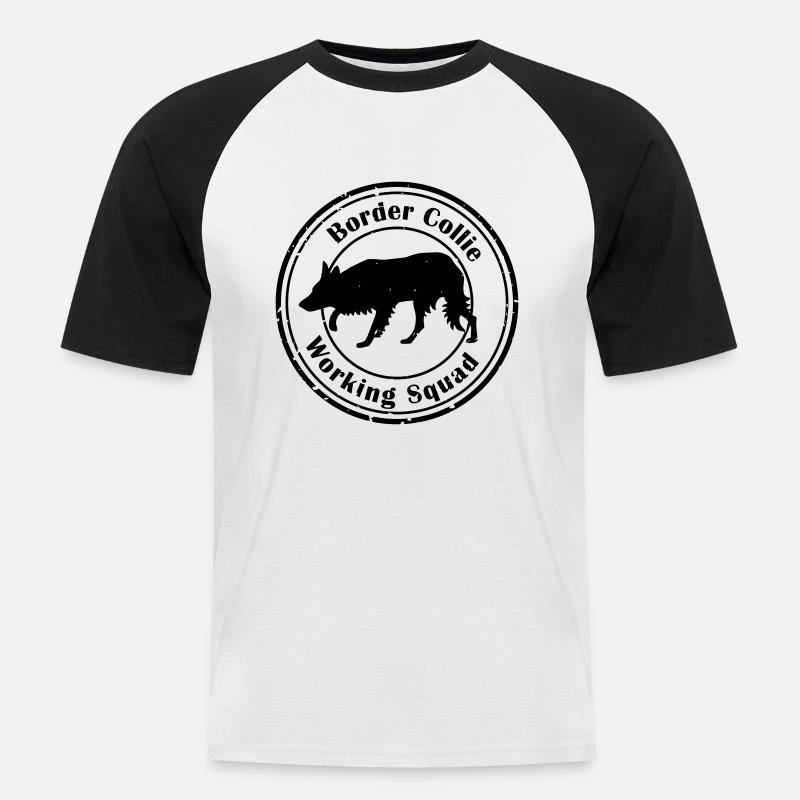 BC Working Squad - Männer Baseball-T-Shirt - Weiß/Schwarz