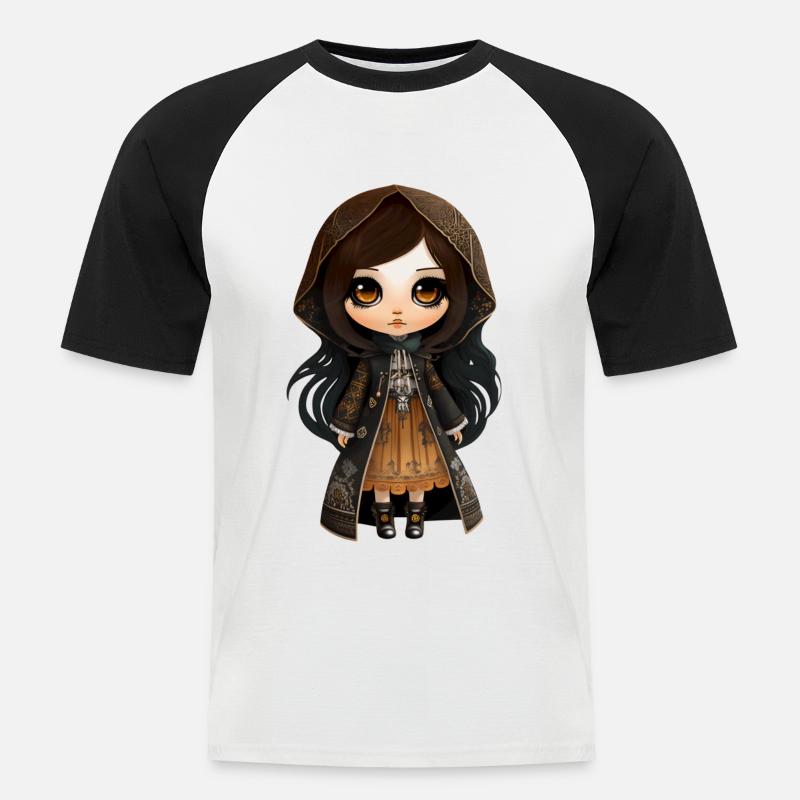 Dolly 2 - Männer Baseball-T-Shirt - Weiß/Schwarz