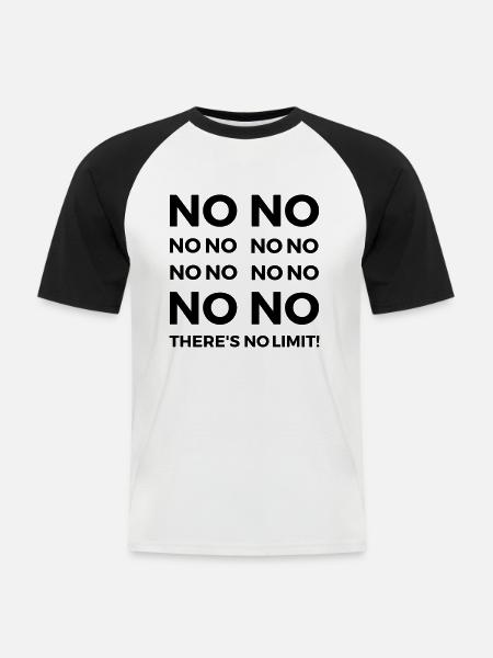 NO LIMIT - Männer Baseball-T-Shirt - Weiß/Schwarz
