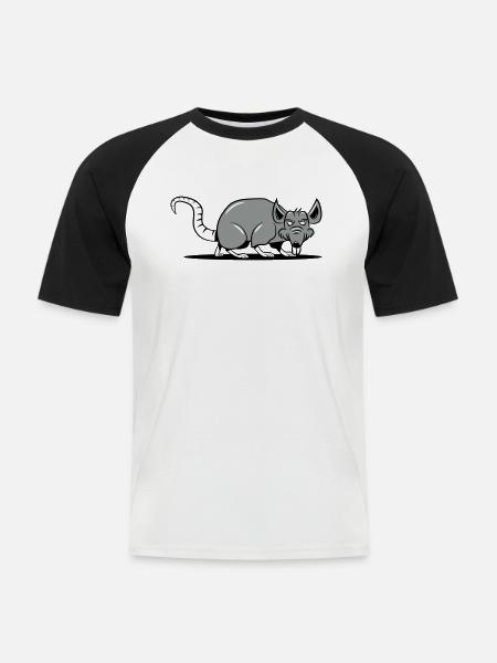 Rat evil sneak - Men's Baseball T-Shirt - white/black