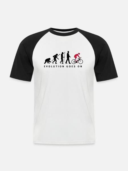 evolution_radfahrer_052012_d_3c - Männer Baseball-T-Shirt - Weiß/Schwarz