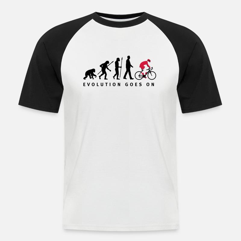 evolution_radfahrer_052012_d_3c - Men's Baseball T-Shirt - white/black
