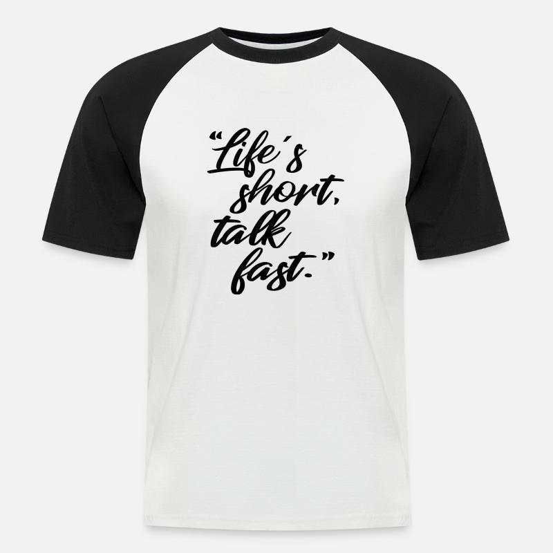 Sprüche - Männer Baseball-T-Shirt - Weiß/Schwarz