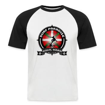 Euskal Surf - Männer Baseball-T-Shirt - Weiß/Schwarz - Vorne - Nik (191cm)