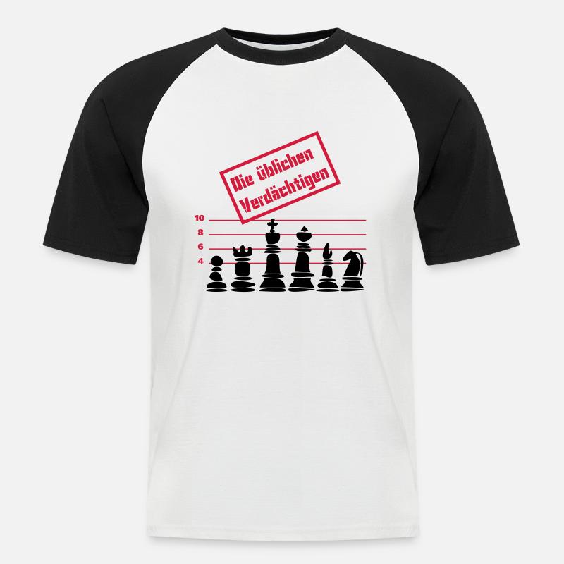 Die üblichen Verdächtigen - Männer Baseball-T-Shirt - Weiß/Schwarz