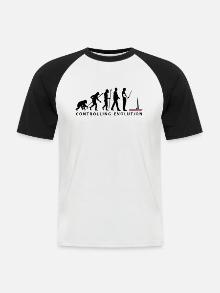 evolution Modellbauschiff_10_2016 - Männer Baseball-T-Shirt - Weiß/Schwarz