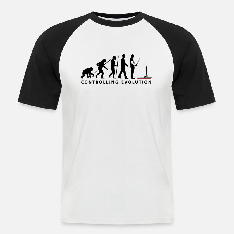 evolution Modellbauschiff_10_2016 - Männer Baseball-T-Shirt - Weiß/Schwarz