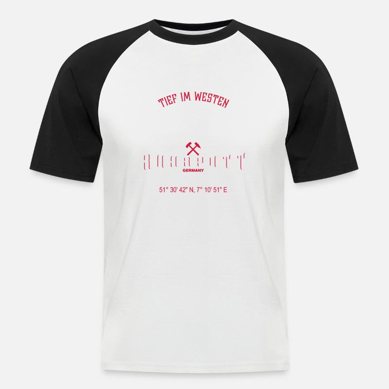 Ruhrpott Germany V2 - Männer Baseball-T-Shirt - Weiß/Schwarz