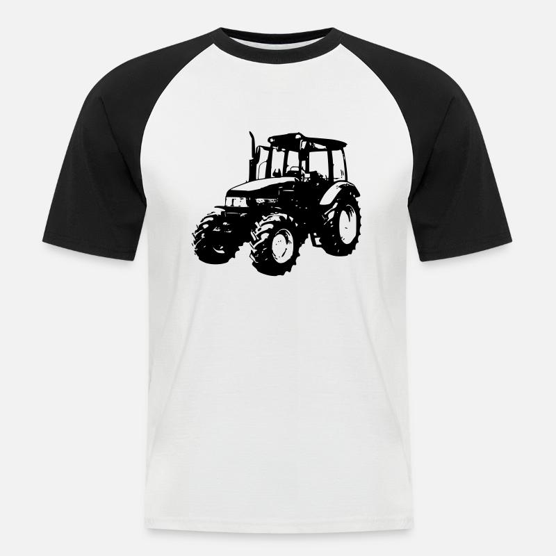 Trecker / Traktor / Schlepper (1-farbig) - Männer Baseball-T-Shirt - Weiß/Schwarz