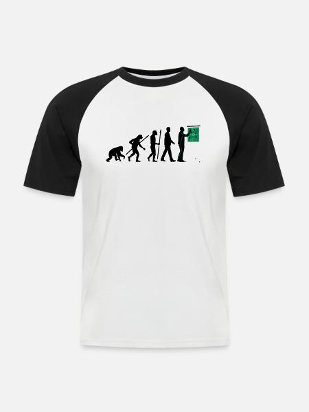 Evolution Trainer 12_2017 - Männer Baseball-T-Shirt - Weiß/Schwarz