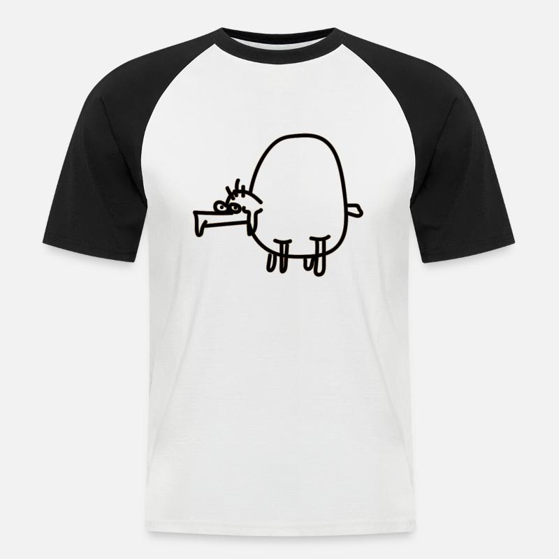 Guenther das Schaaf - Männer Baseball-T-Shirt - Weiß/Schwarz