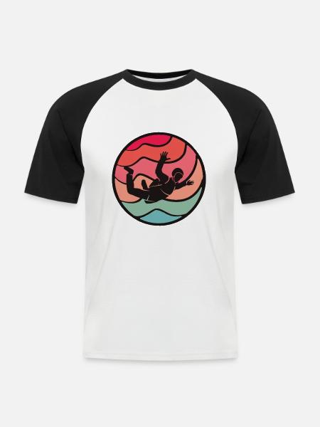 Skydiver Fallschirmspringer Skydive Skydiving - Männer Baseball-T-Shirt - Weiß/Schwarz