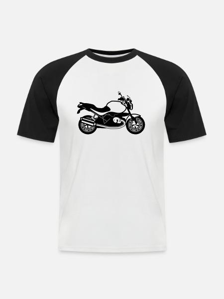 motorrad Roadster - Männer Baseball-T-Shirt - Weiß/Schwarz