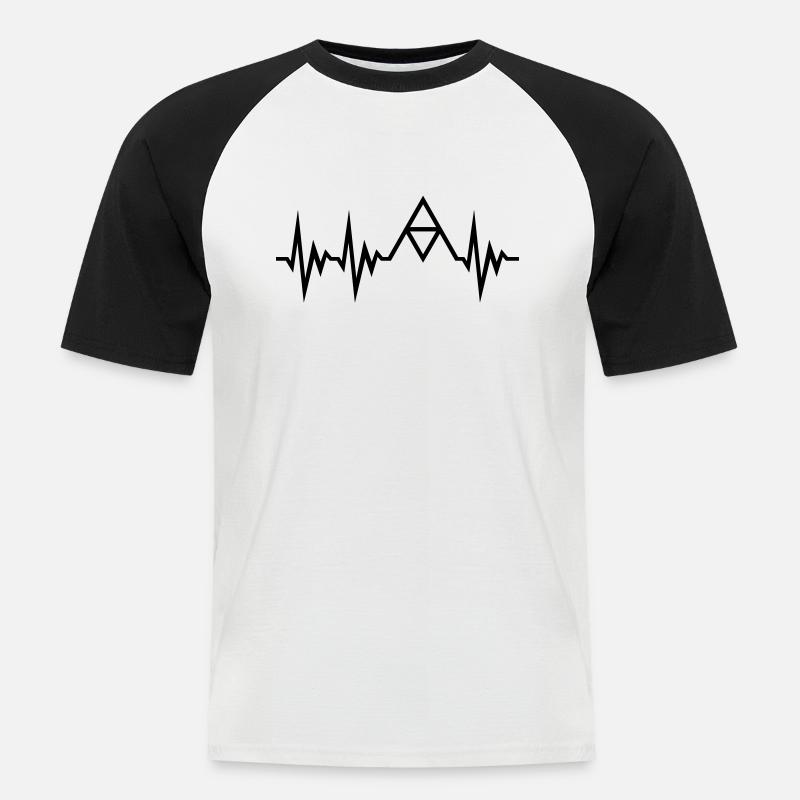 Triangle Beat - Männer Baseball-T-Shirt - Weiß/Schwarz