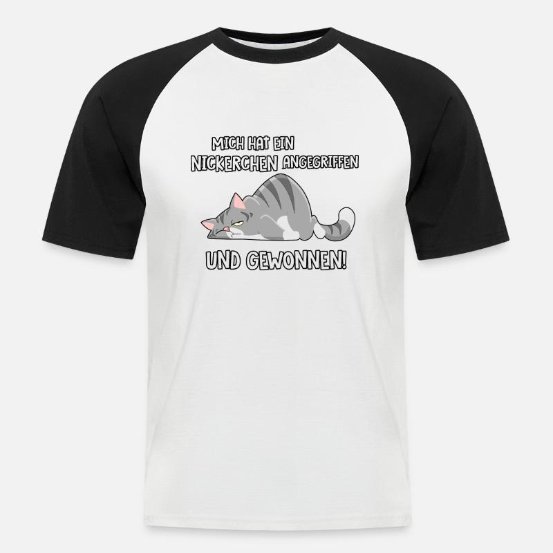 Mich hat ein Nickerchen angegriffen - Männer Baseball-T-Shirt - Weiß/Schwarz