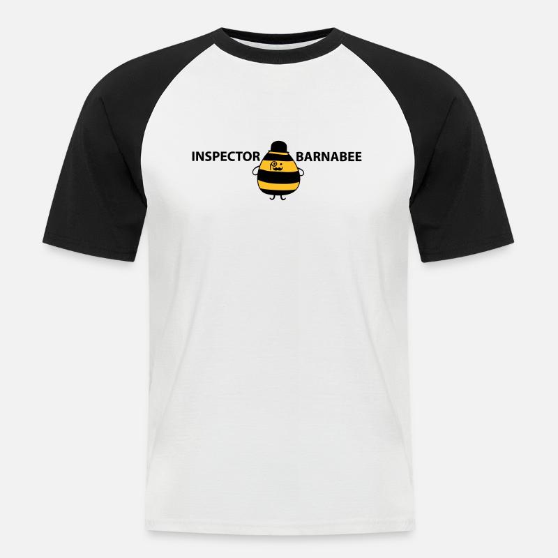 Inspektor barnaby - Männer Baseball-T-Shirt - Weiß/Schwarz