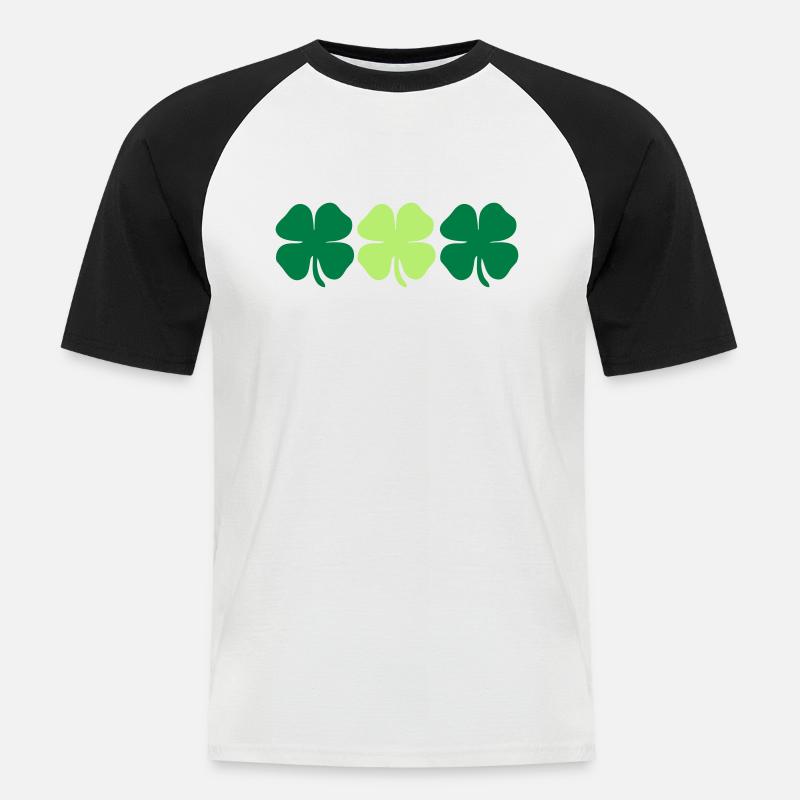 3 4 leaf clovers - Männer Baseball-T-Shirt - Weiß/Schwarz