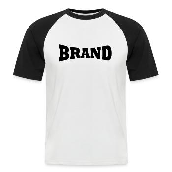 Feu station de ski - T-shirt baseball manches courtes Homme - blanc/noir - Devant - Nik (191cm)