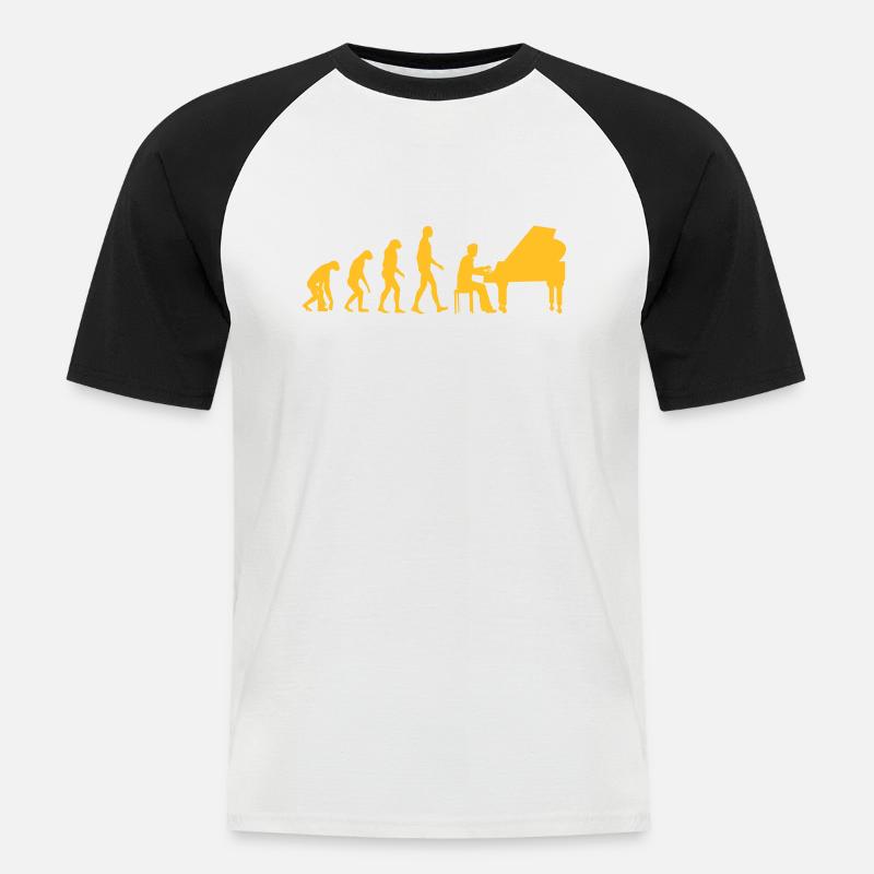 piano evolution - Men's Baseball T-Shirt - white/black