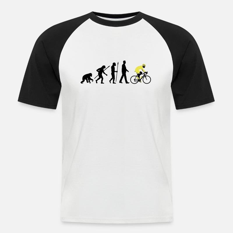 evolution_radfahrer_052012_d_2c - Men's Baseball T-Shirt - white/black