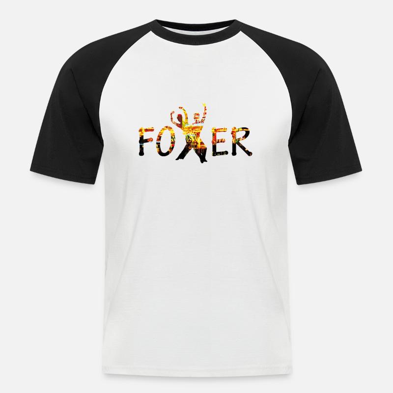 discofoxer - Männer Baseball-T-Shirt - Weiß/Schwarz