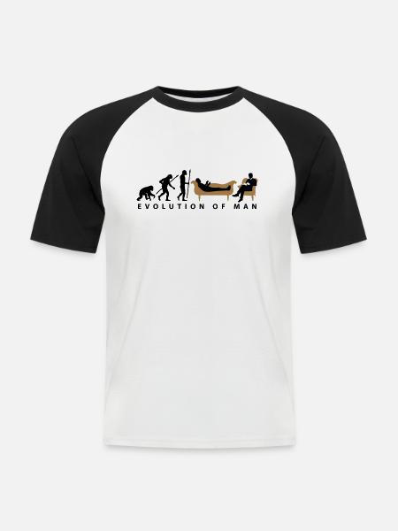 evolution_therapeut_psychologe_11_2016_a - Männer Baseball-T-Shirt - Weiß/Schwarz