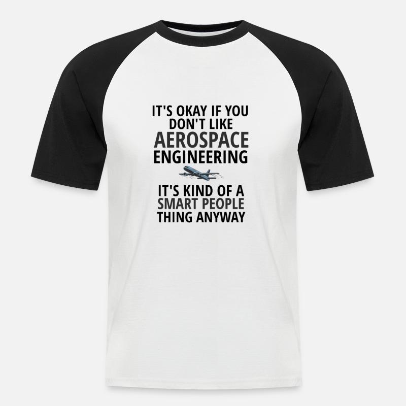 Aerospace Engineer Geschenkidee Raumfahrttechnik - Männer Baseball-T-Shirt - Weiß/Schwarz