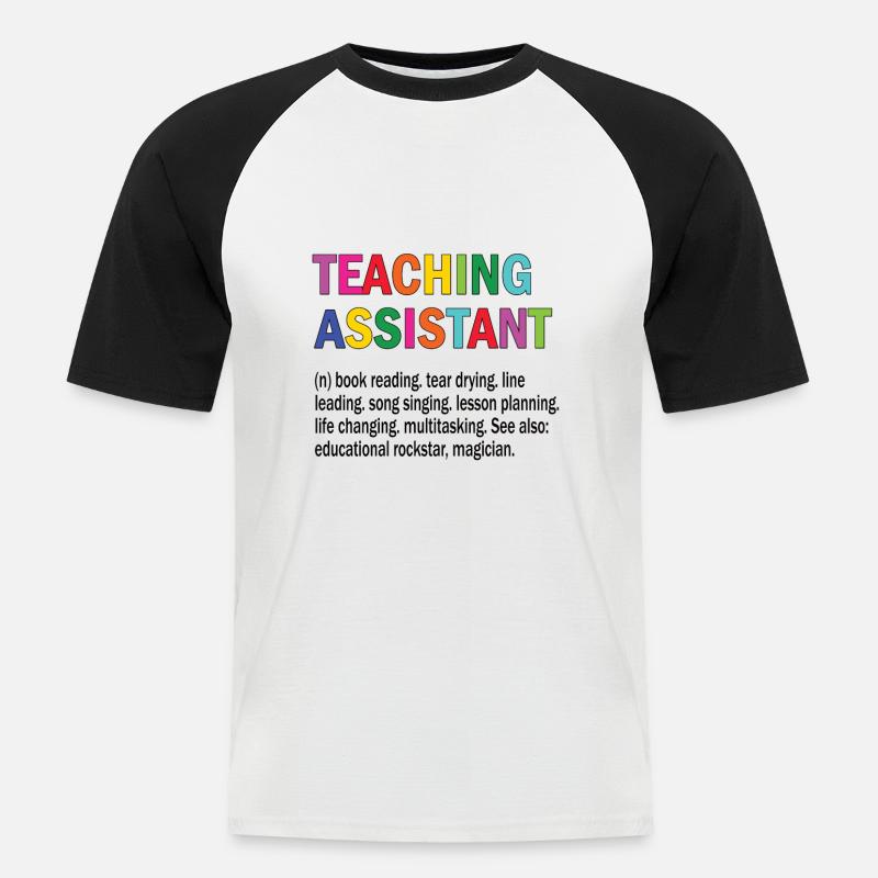 Lehrassistent Hilfslehrer Pädagogischer Assistent - Männer Baseball-T-Shirt - Weiß/Schwarz