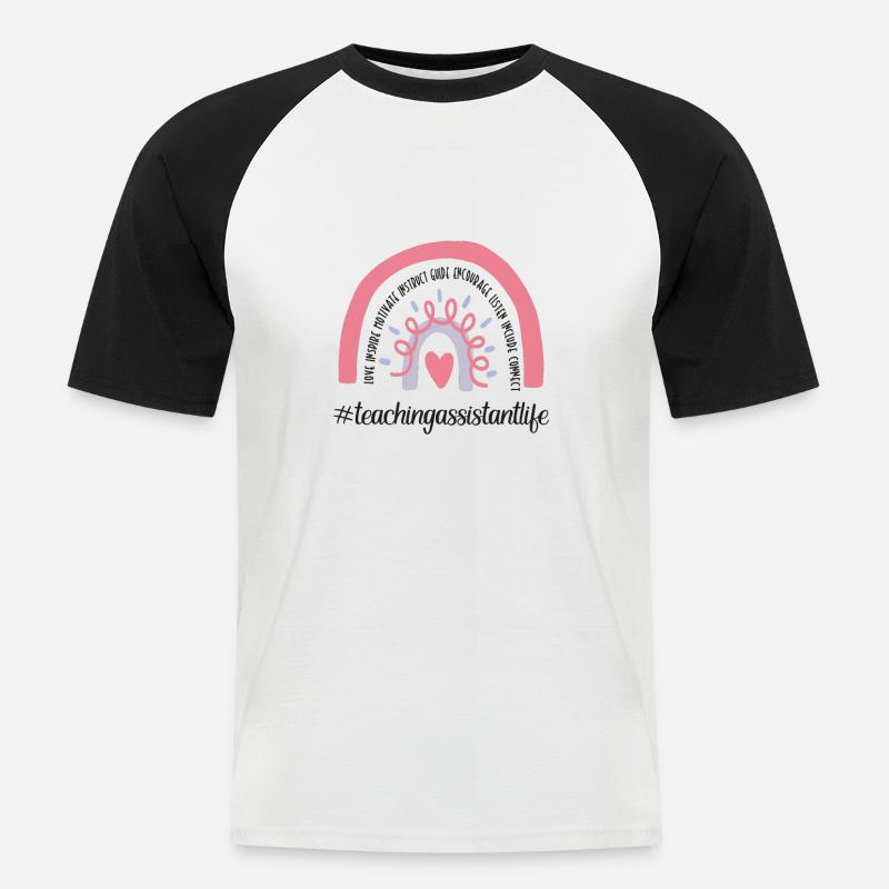 Lehrassistent Hilfslehrer Pädagogischer Assistent - Männer Baseball-T-Shirt - Weiß/Schwarz