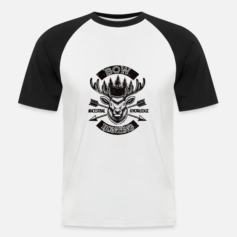 Bogenjagd Bogenschießen Jagd Bogenschütze Jäger - Männer Baseball-T-Shirt - Weiß/Schwarz