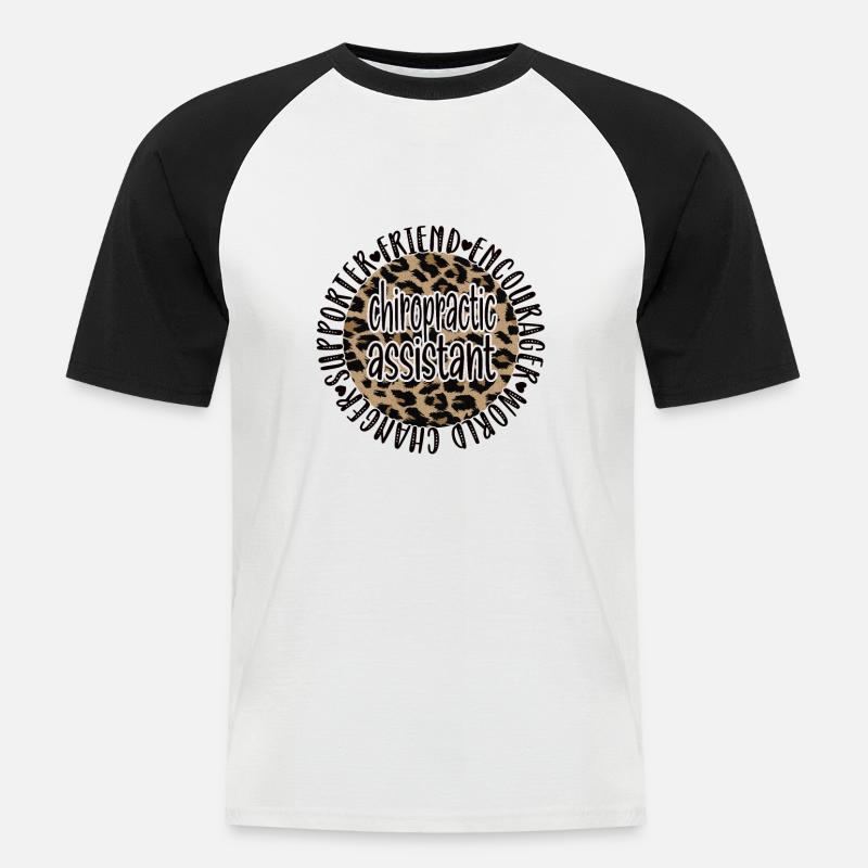 Chiropraktischer Assistent Chiropraktik-Assistent - Männer Baseball-T-Shirt - Weiß/Schwarz