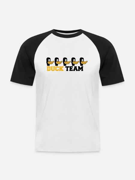 Duck Team - T-shirt baseball manches courtes Homme - blanc/noir