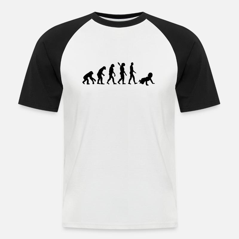 Évolution Bébé - T-shirt baseball manches courtes Homme - blanc/noir