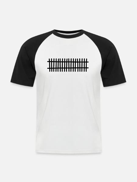 Clôture - T-shirt baseball manches courtes Homme - blanc/noir