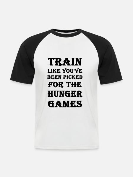Train like the hunger games - Men's Baseball T-Shirt - white/black