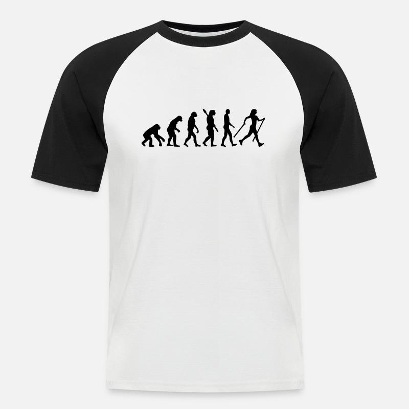 Evolution Nordic Walking - Men's Baseball T-Shirt - white/black