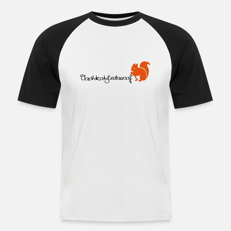 Oachkatzlschwoaf - Eichhörnchen - Eichkätzchen - Männer Baseball-T-Shirt - Weiß/Schwarz