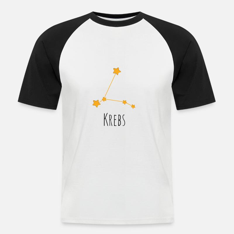 Sternzeichen Design Krebs - Männer Baseball-T-Shirt - Weiß/Schwarz
