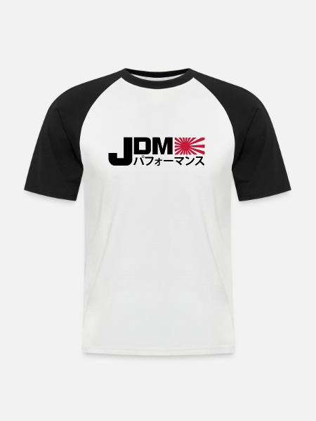 JDM Performance - Männer Baseball-T-Shirt - Weiß/Schwarz
