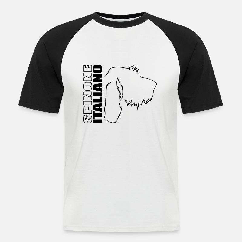 SPINONE ITALIANO PROFILO cane cani Wilsigns - Maglia da baseball a manica corta da uomo - bianco/nero